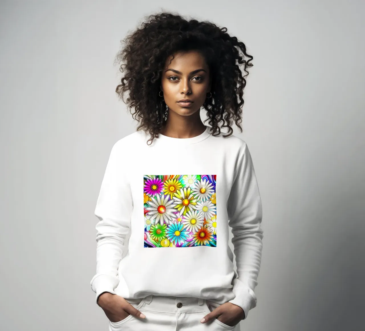 Daisy Disco Bloom felpa da Botanical Pattern House
