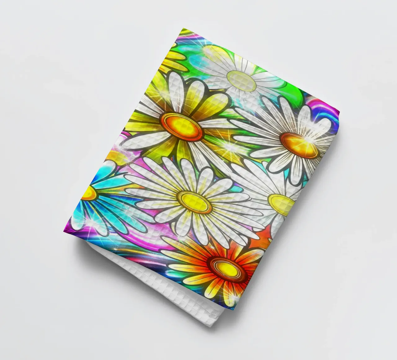 Daisy Disco Bloom tea towel by Botanical Pattern House