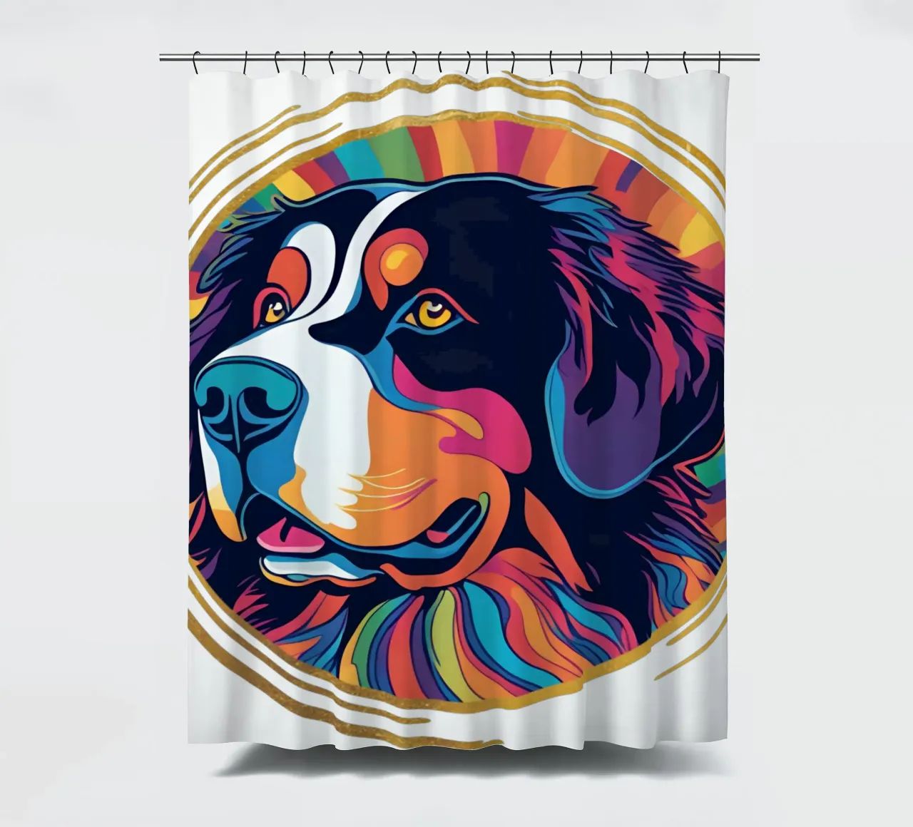 Bernersennen in Bunt #44 shower curtain by Yumis.Beargang.and.Me