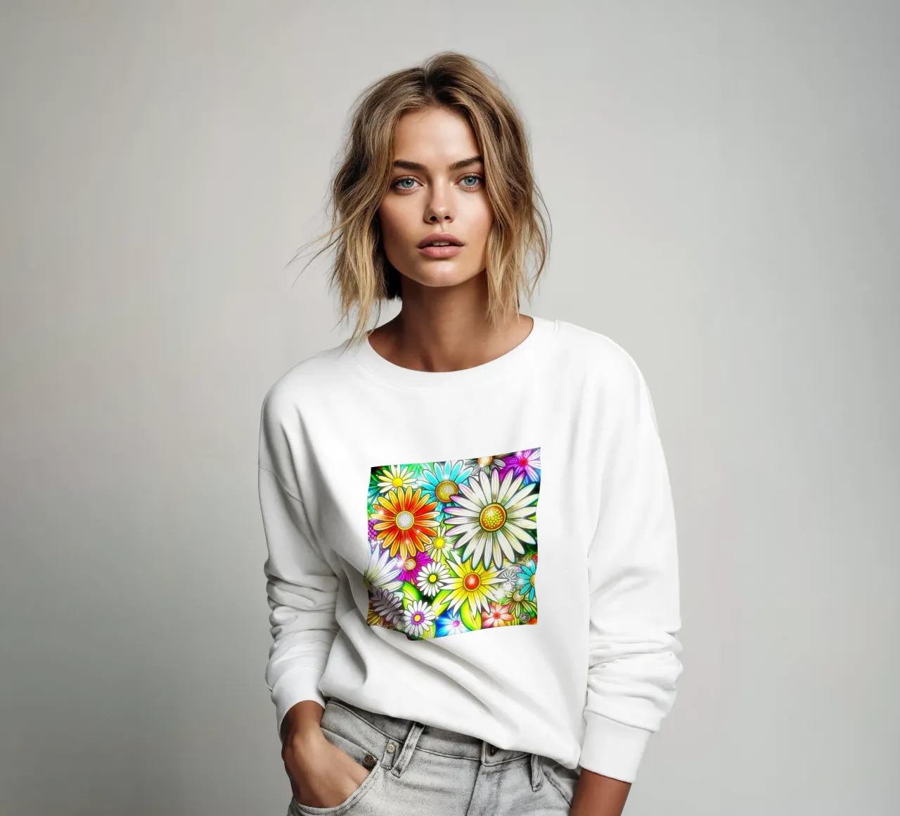 Daisy Disco Bloom felpa da Botanical Pattern House