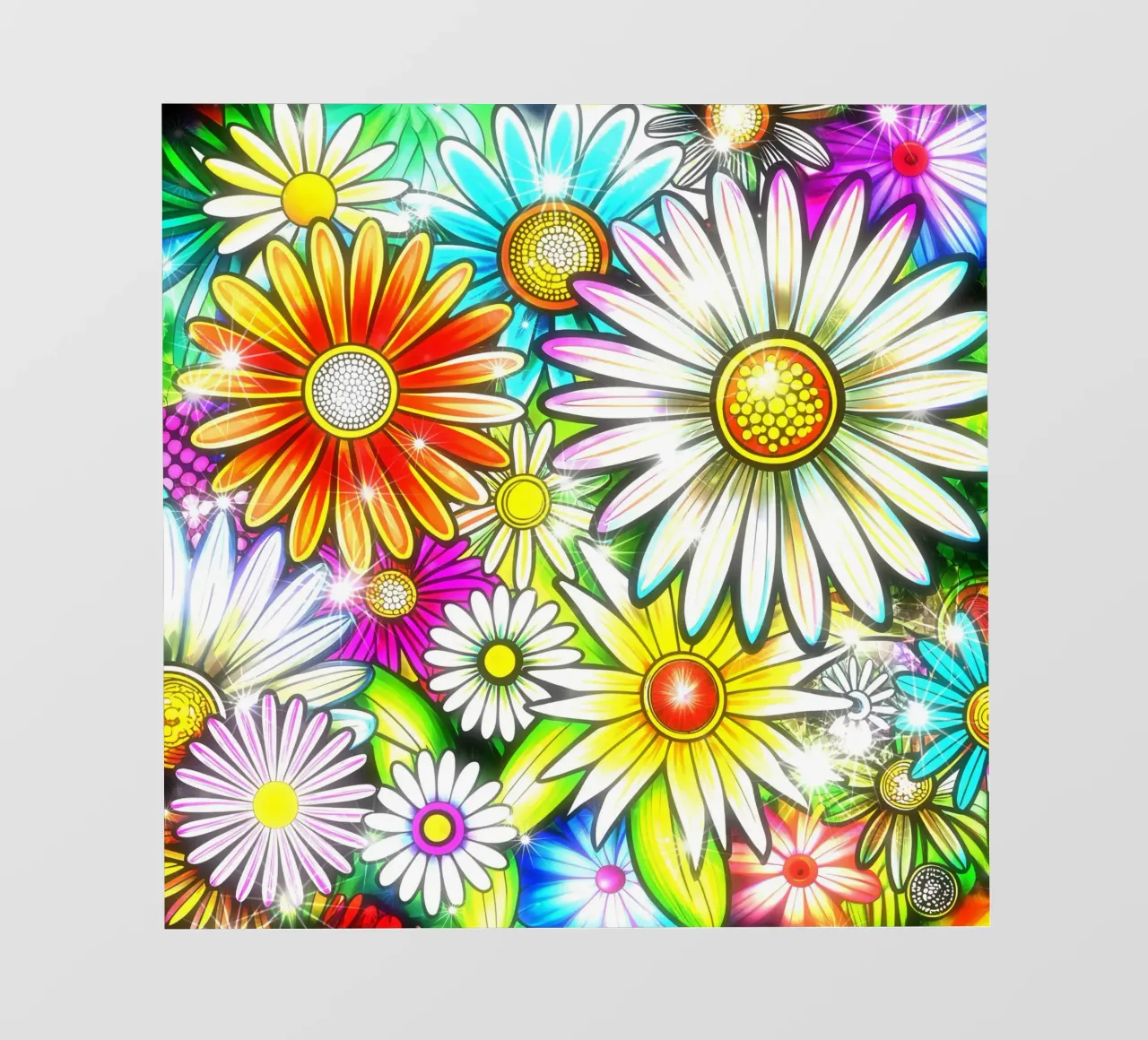 Daisy Disco Bloom pellicola backlit da Botanical Pattern House