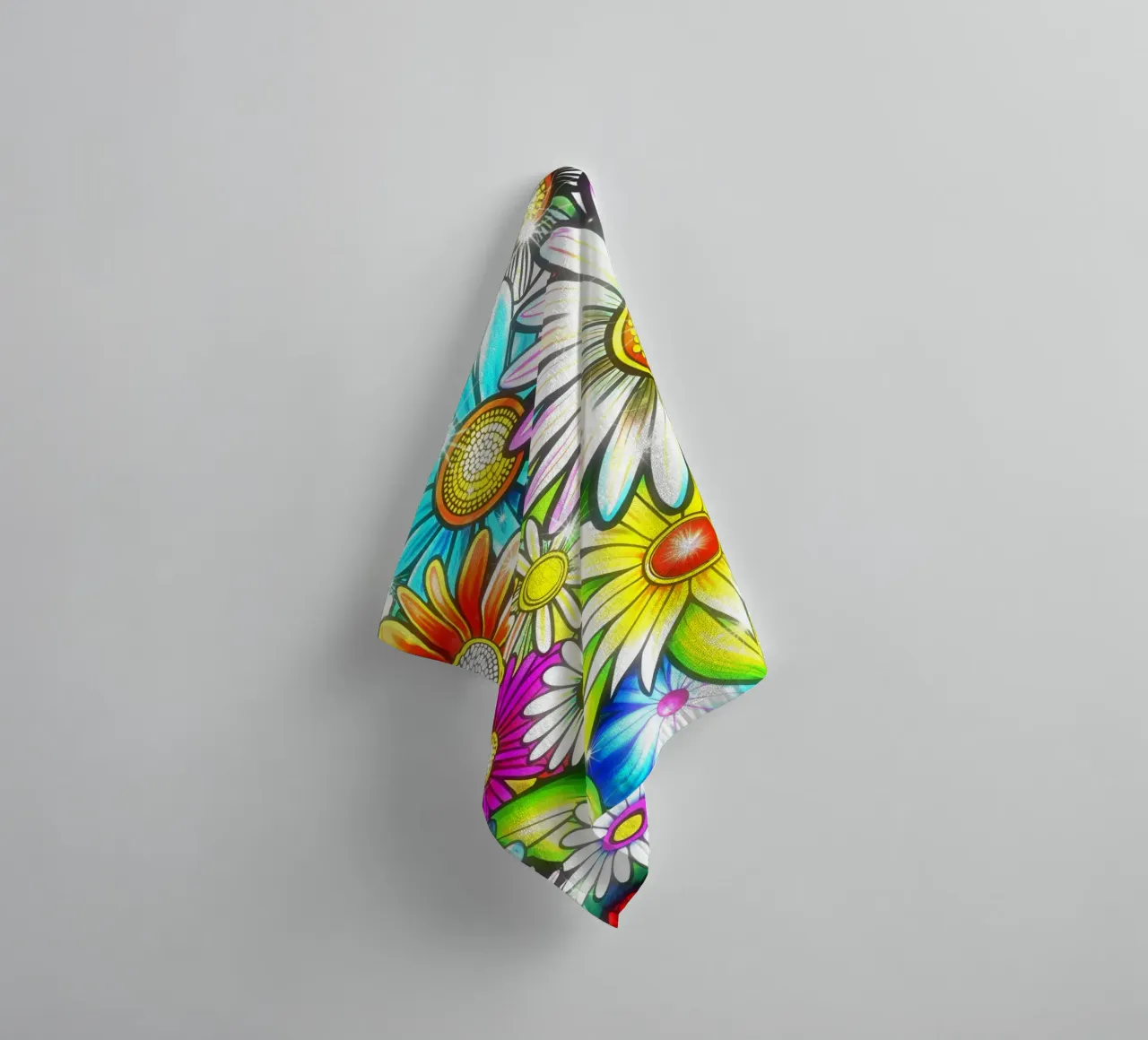 Daisy Disco Bloom asciugamano da bagno da Botanical Pattern House