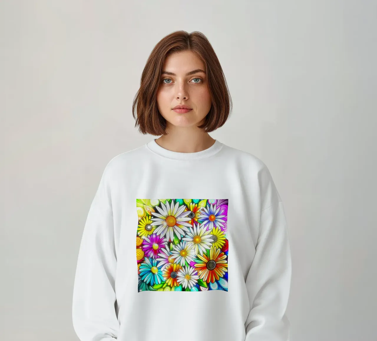 Daisy Disco Bloom felpa da Botanical Pattern House
