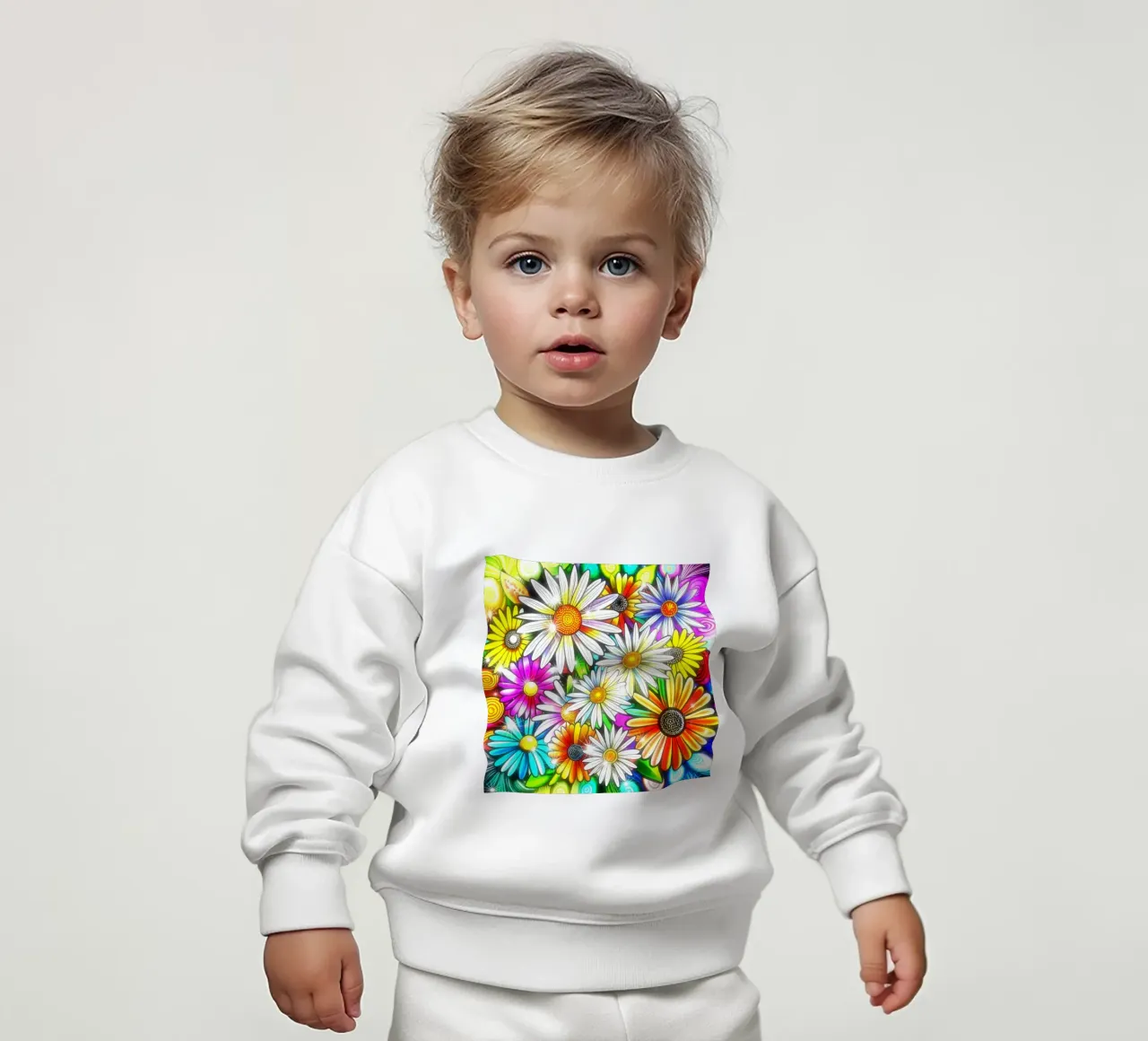 Daisy Disco Bloom felpa neonato da Botanical Pattern House