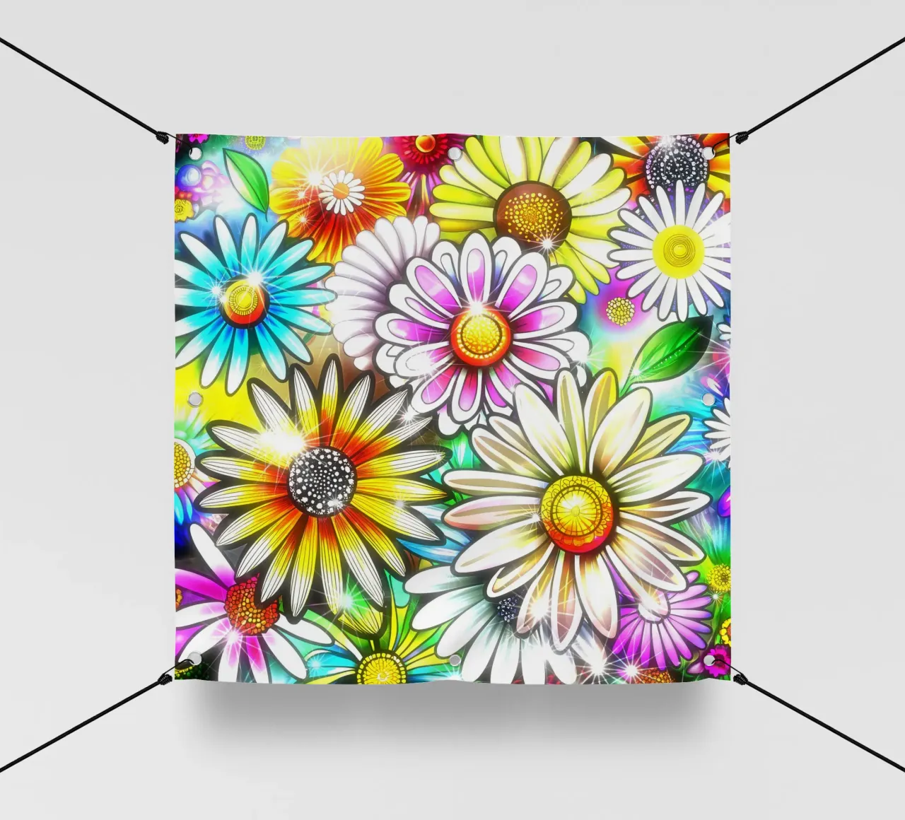 Daisy Disco Bloom telo in pvc da Botanical Pattern House