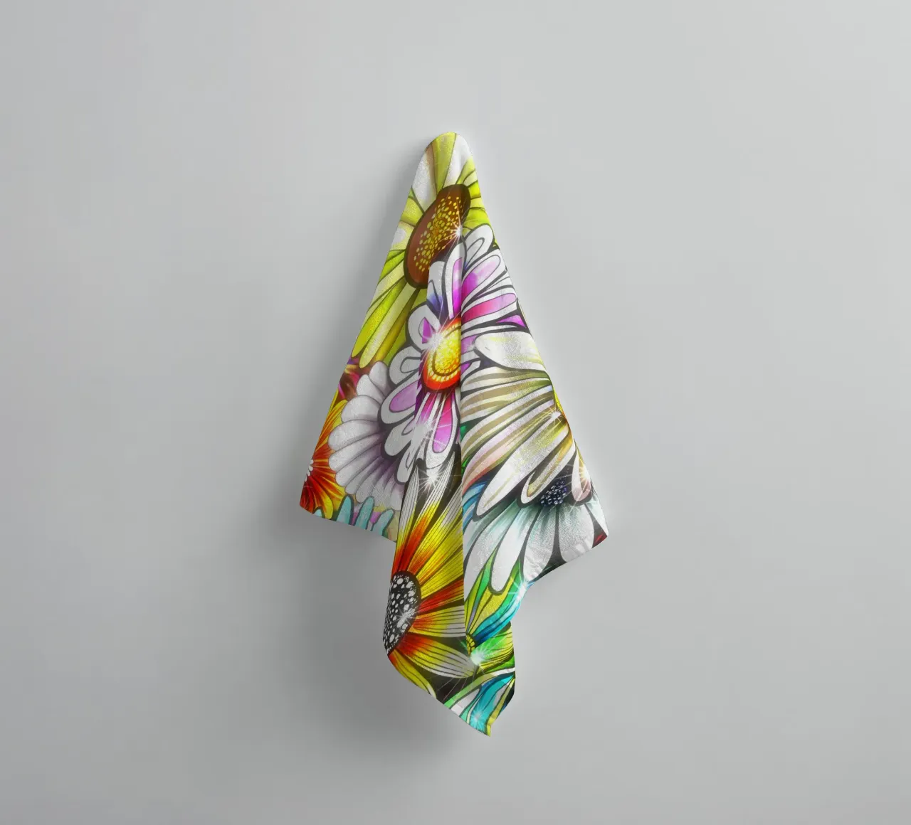 Daisy Disco Bloom asciugamano da bagno da Botanical Pattern House