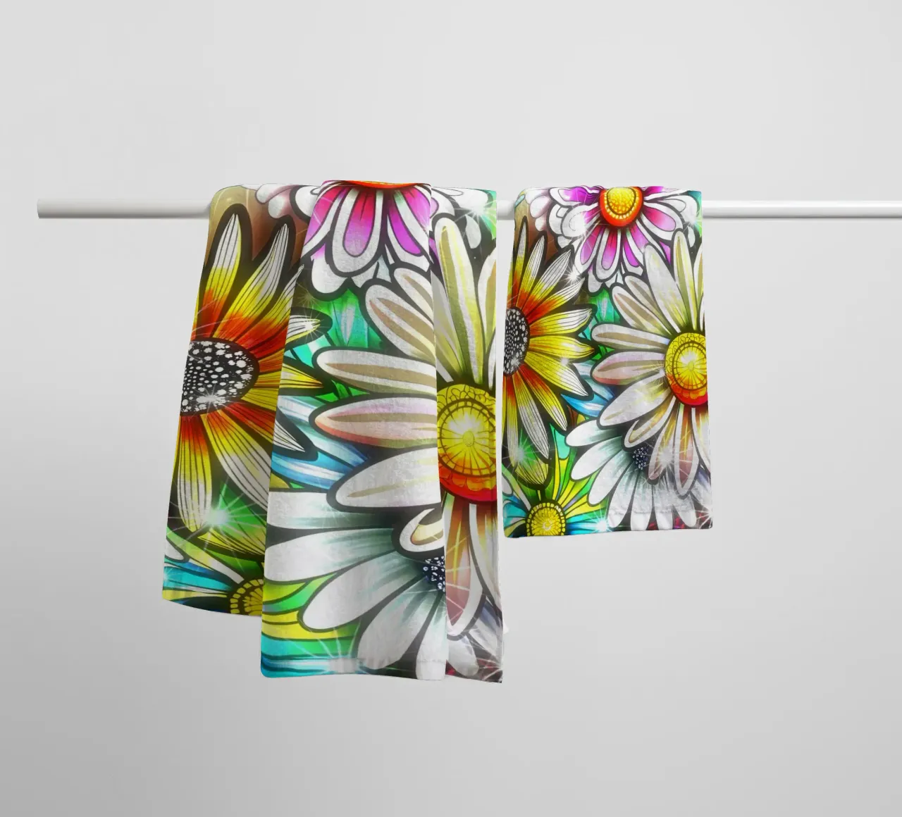 Daisy Disco Bloom asciugamano da bagno da Botanical Pattern House