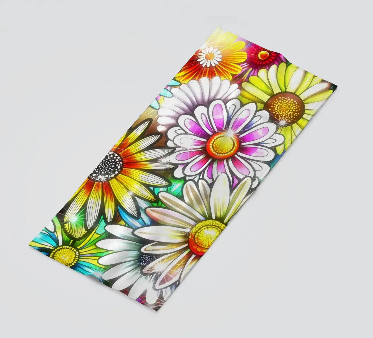 Daisy Disco Bloom beach towel by Botanical Pattern House