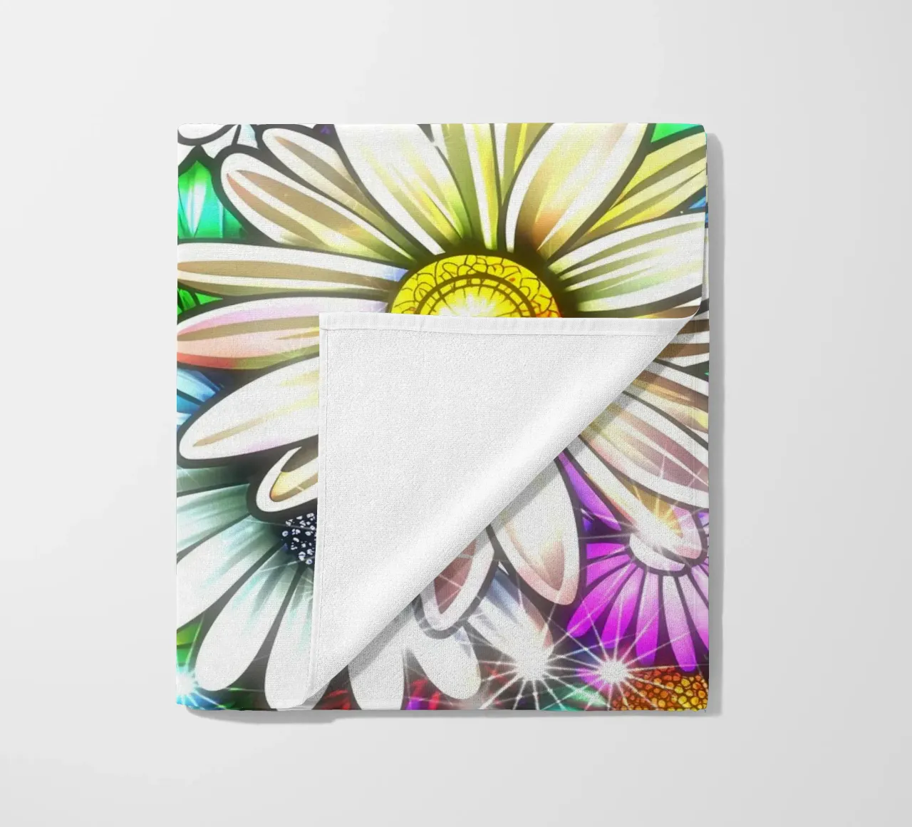 Daisy Disco Bloom beach towel by Botanical Pattern House