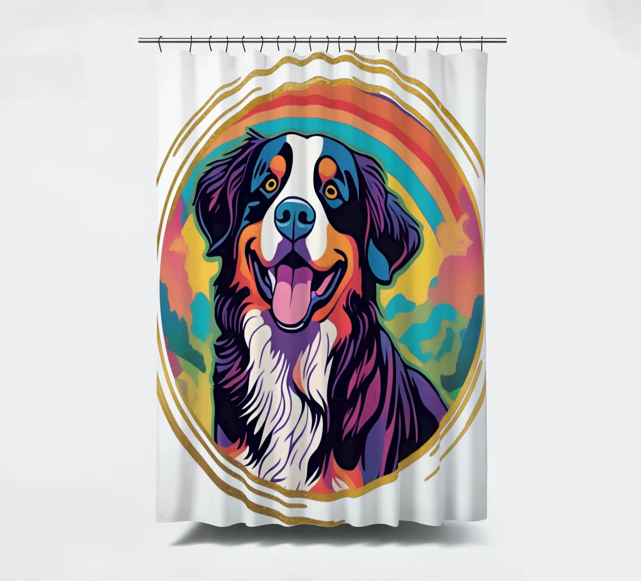 Bernersennen in Bunt #45 shower curtain by Yumis.Beargang.and.Me