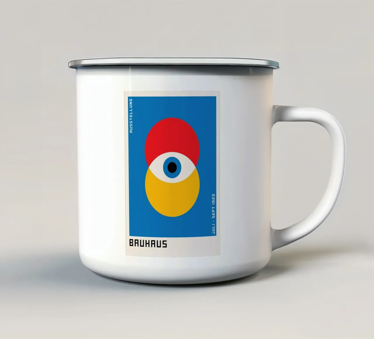 Cerchio nero in due cerchi tazza in smalto da Piere art Shops