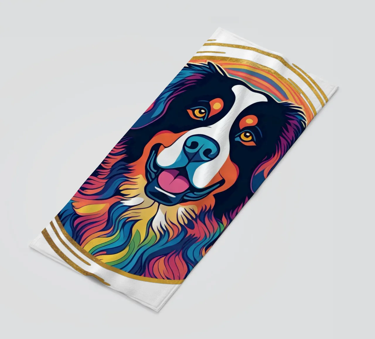 Bernersennen in Bunt #46 beach towel by Yumis.Beargang.and.Me