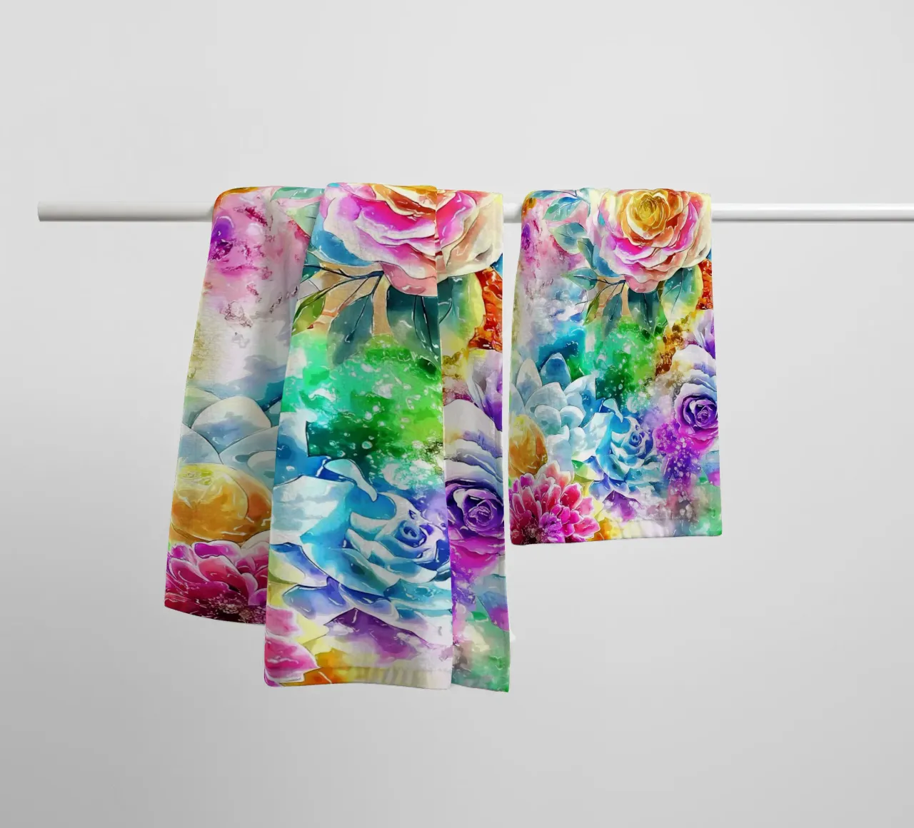 Paesaggio fiorito etereo asciugamano da bagno da Botanical Pattern House