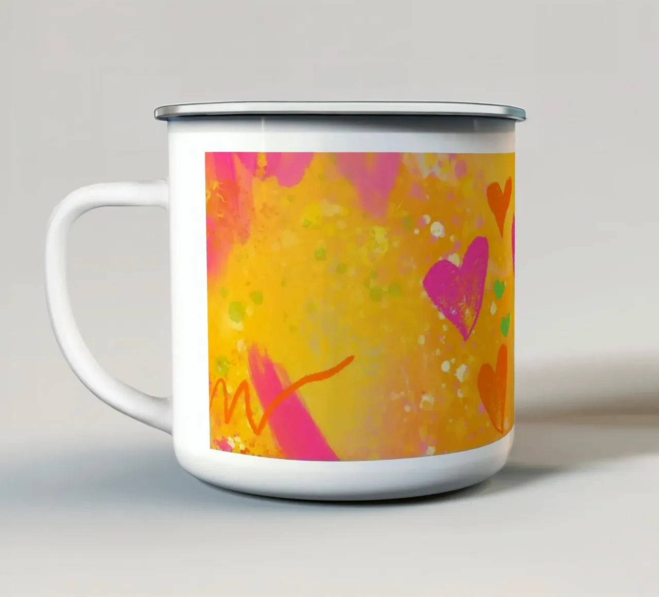 A Sprinkle of Happy - Kleines Glück - Abstrakte Kunst tazza in smalto da Petra Lang
