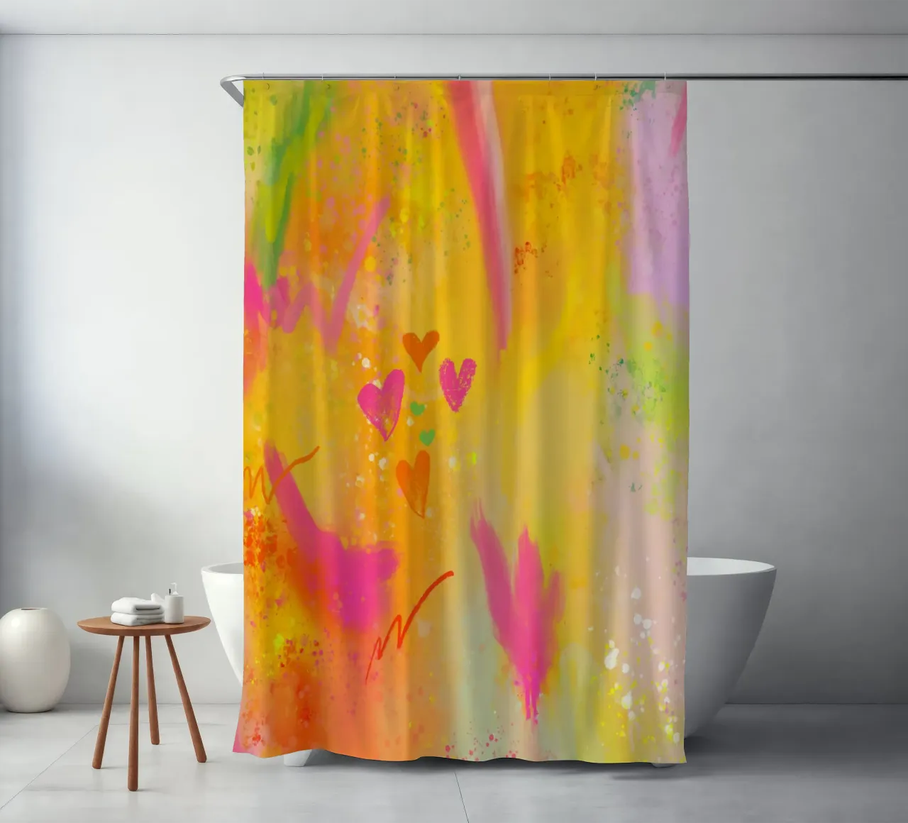 A Sprinkle of Happy - Kleines Glück - Abstrakte Kunst tenda da doccia da Petra Lang