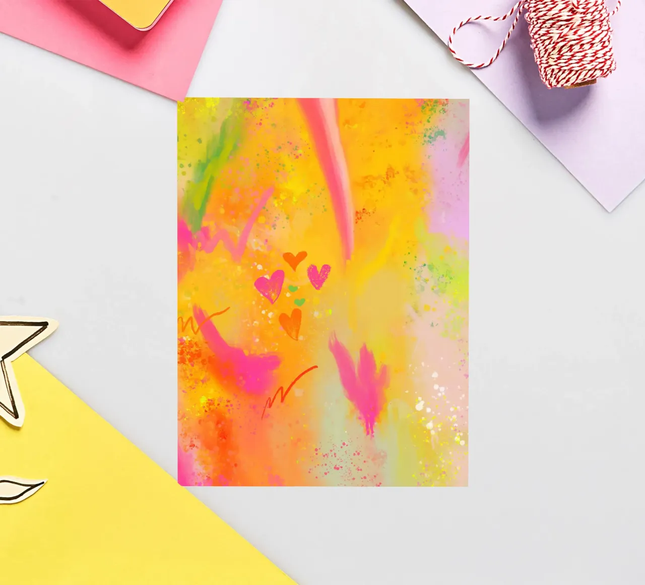 A Sprinkle of Happy - Kleines Glück - Abstrakte Kunst adesivo da Petra Lang