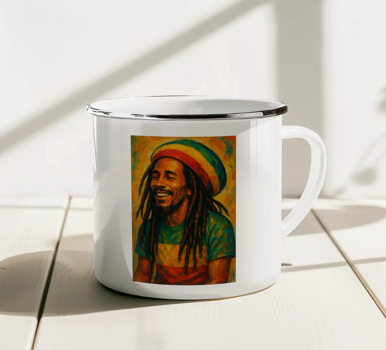 Spirito Reggae a colori tazza in smalto da Sayfudin
