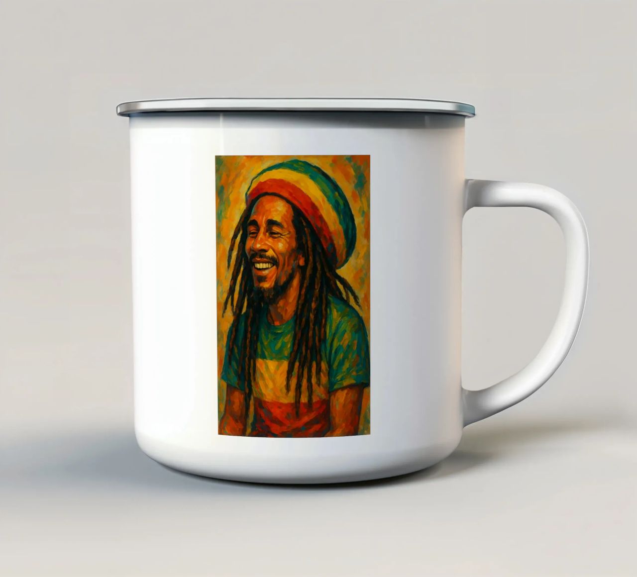 Spirito Reggae a colori tazza in smalto da Sayfudin