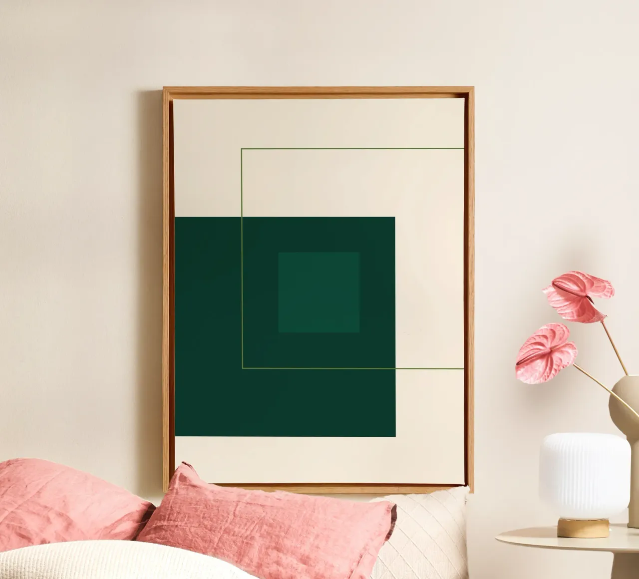 Green Square Composition tela con Cornice a cassetta da adrianooliveira