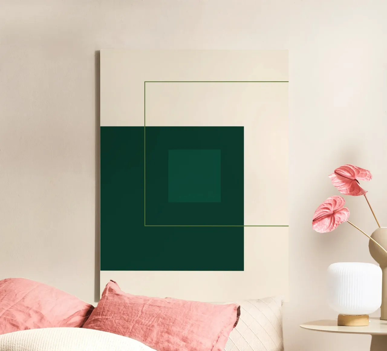 Green Square Composition tela con Cornice a cassetta da adrianooliveira