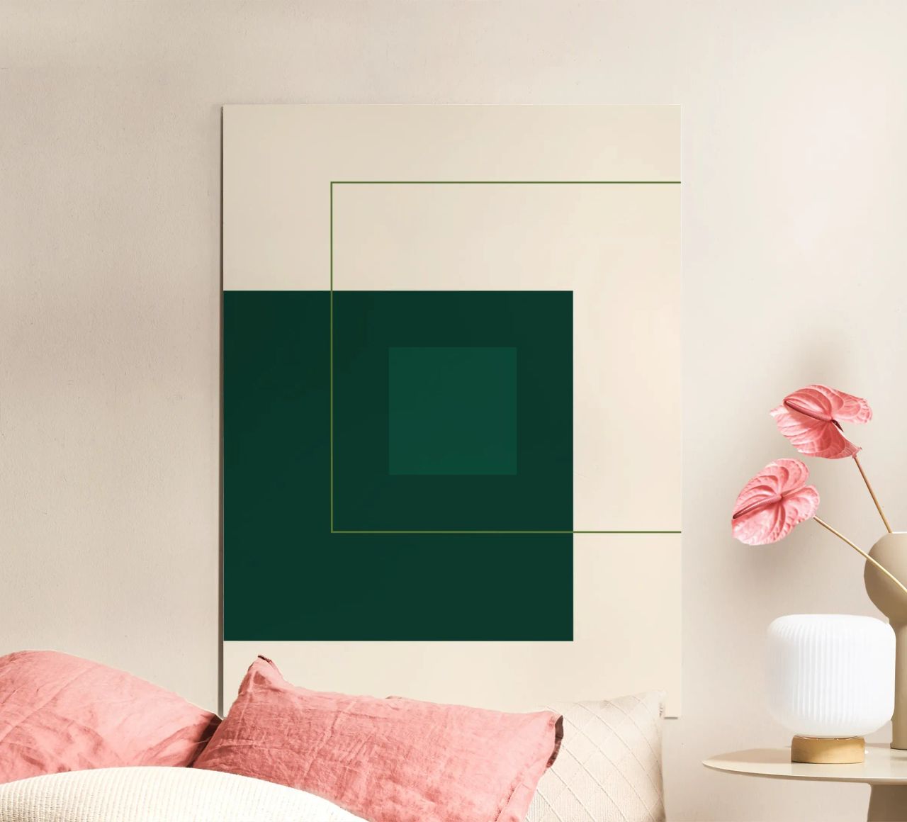 Green Square Composition Poster von adrianooliveira