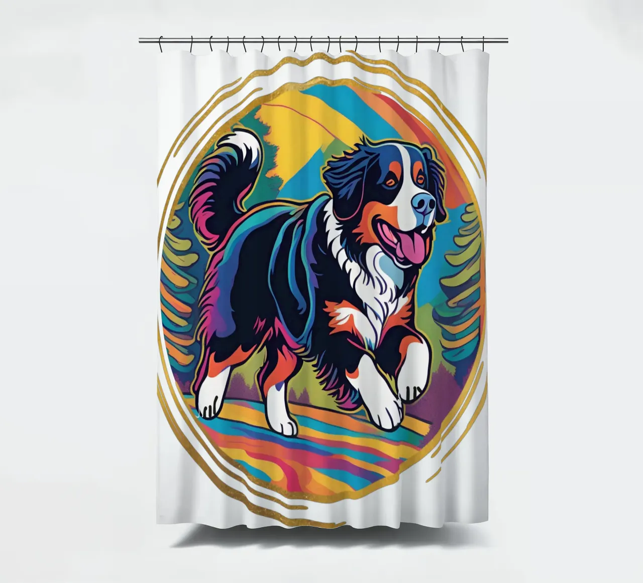 Bernersennen in Bunt #50 shower curtain by Yumis.Beargang.and.Me
