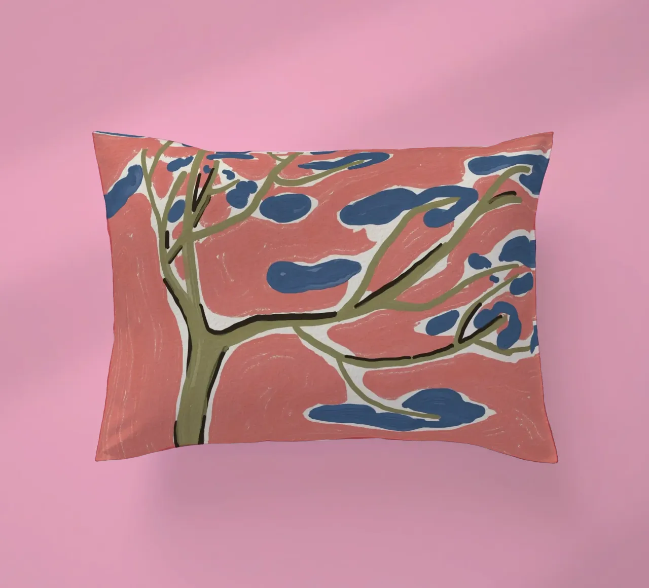Pittura d'arte su albero bonsai cuscino da Little Dean