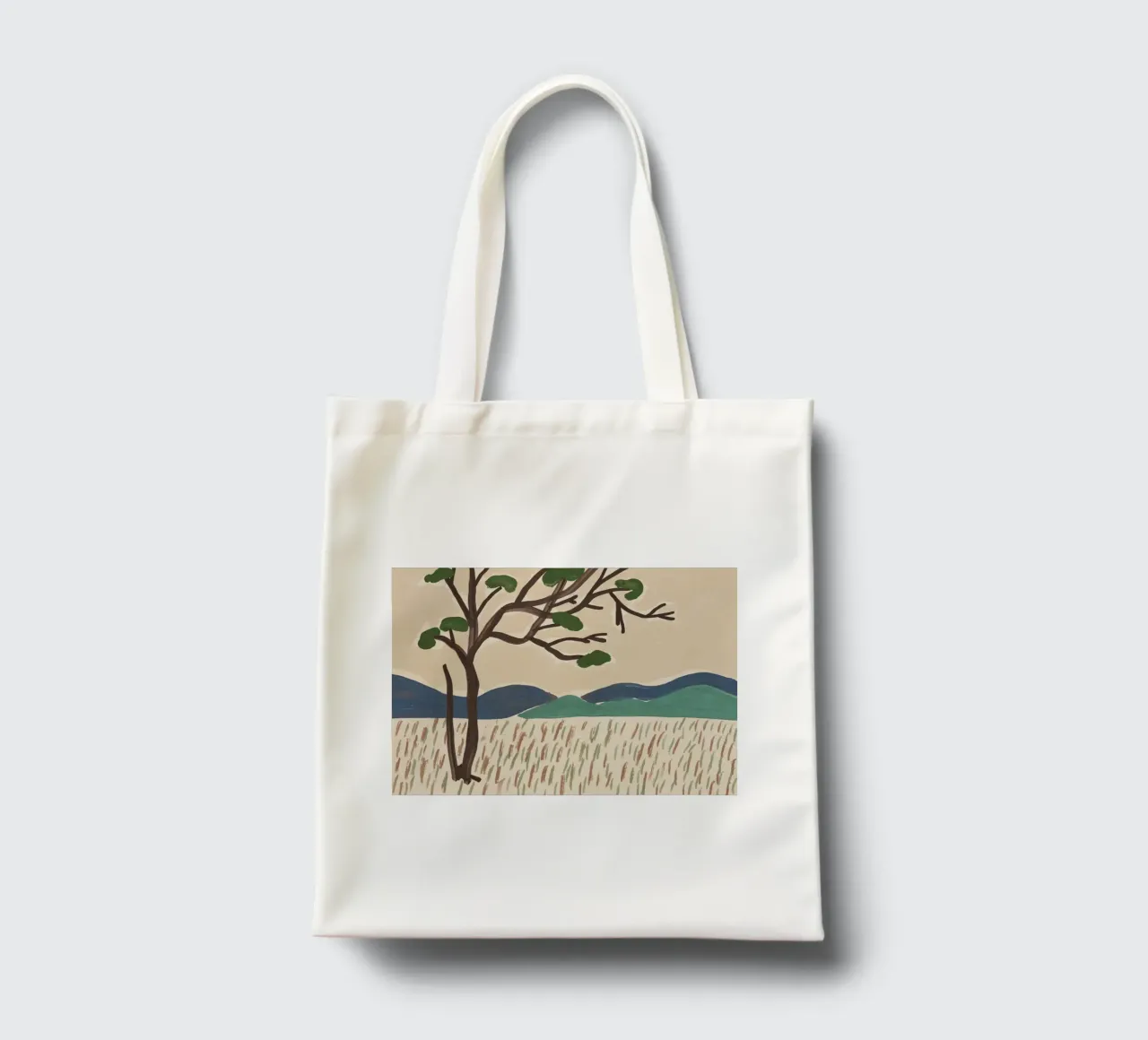 Japanese style large landscape untitled tote bag by Little Dean