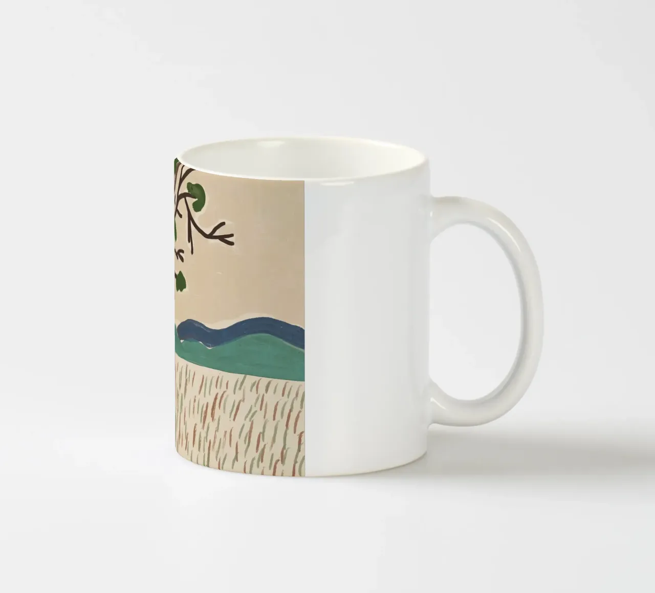 Paesaggio di grandi dimensioni in stile giapponese senza titolo tazza in ceramica da Little Dean