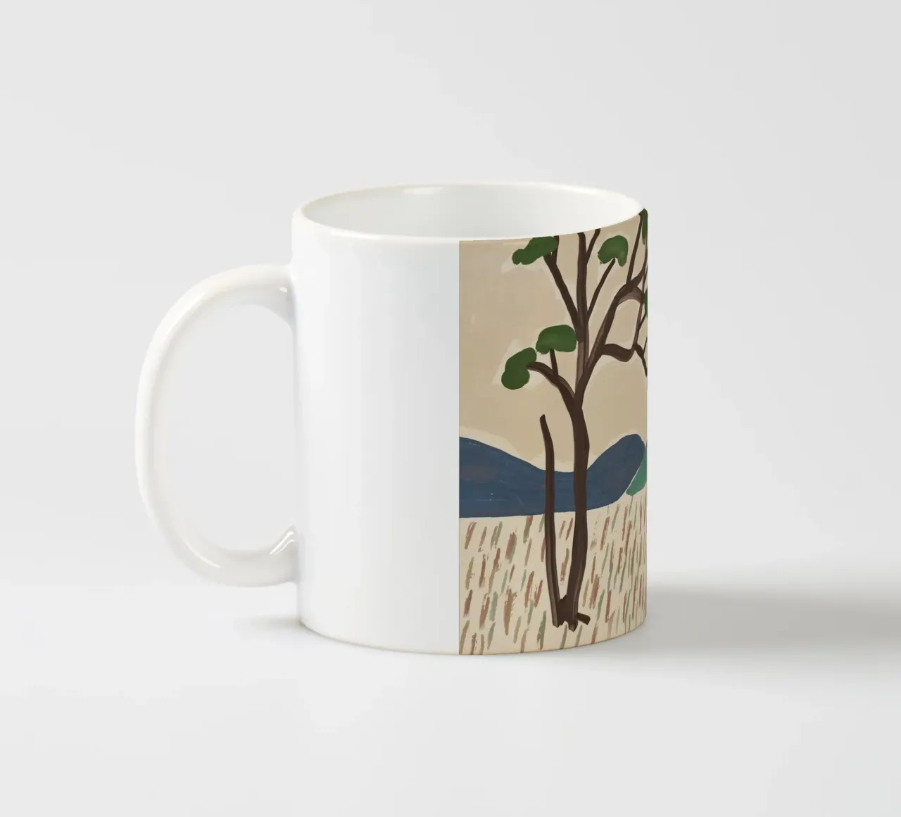 Paesaggio di grandi dimensioni in stile giapponese senza titolo tazza in ceramica da Little Dean