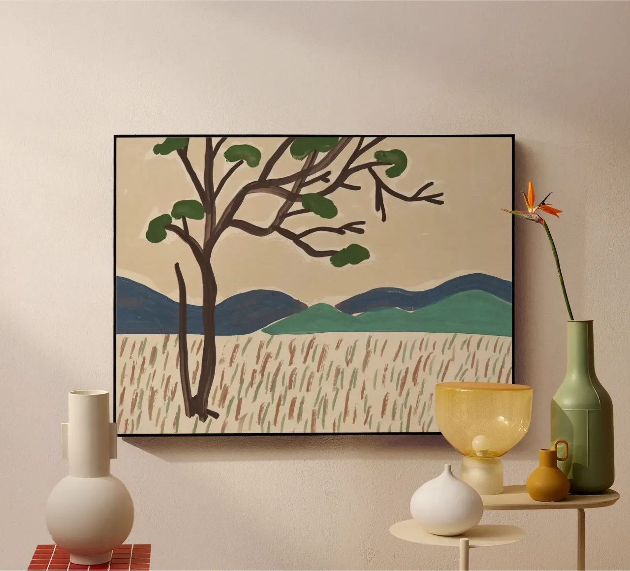 Japanese style large landscape untitled acrylic glass by Little Dean