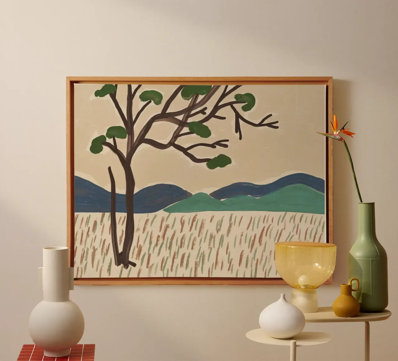Japanese style large landscape untitled canvas by Little Dean