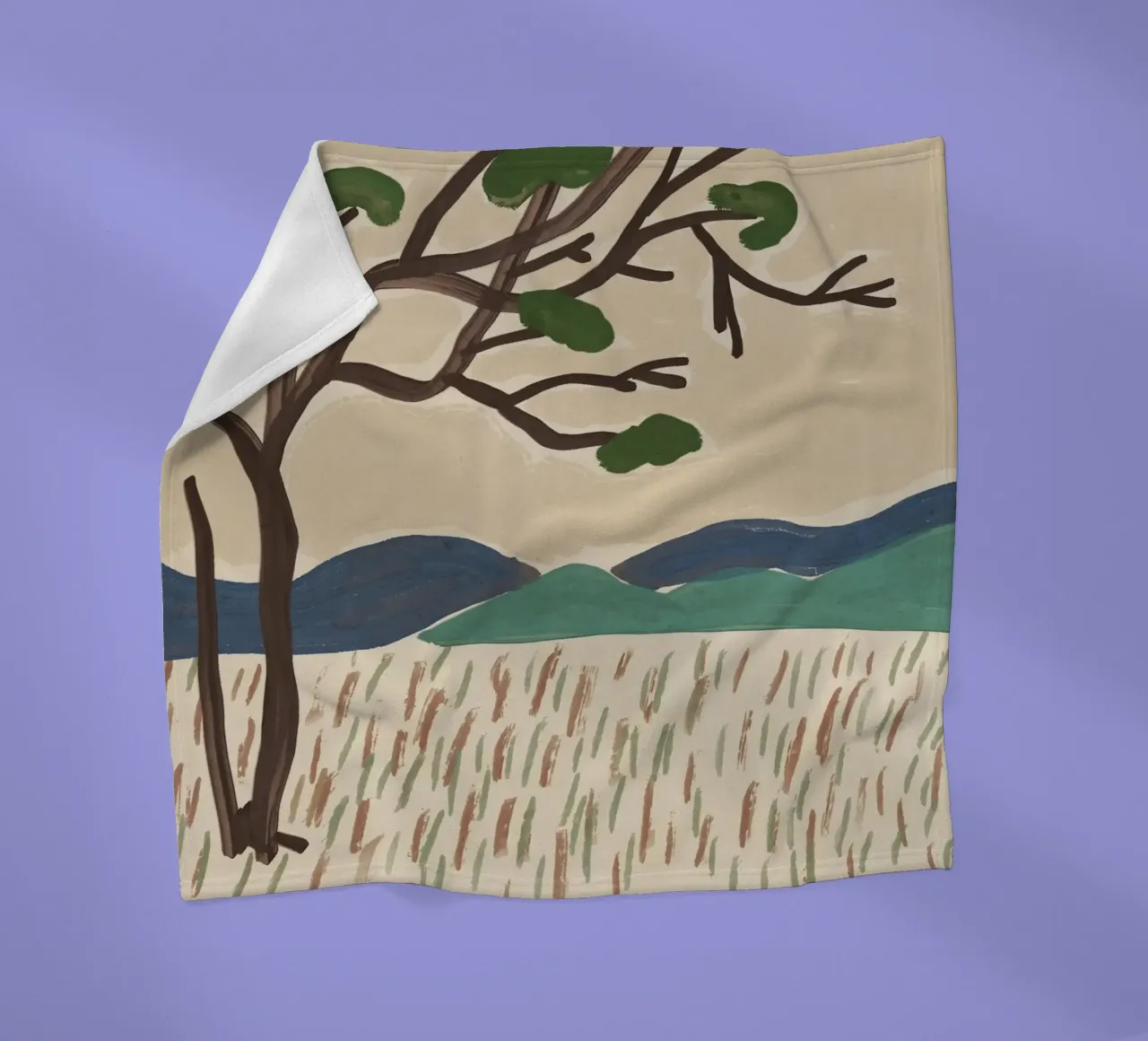 Große Landschaft im japanischen Stil ohne Titel Fleecedecke von Little Dean