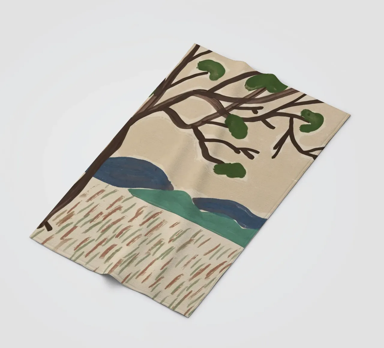 Große Landschaft im japanischen Stil ohne Titel Fleecedecke von Little Dean