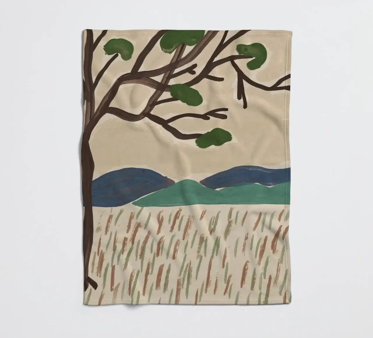 Große Landschaft im japanischen Stil ohne Titel Fleecedecke von Little Dean