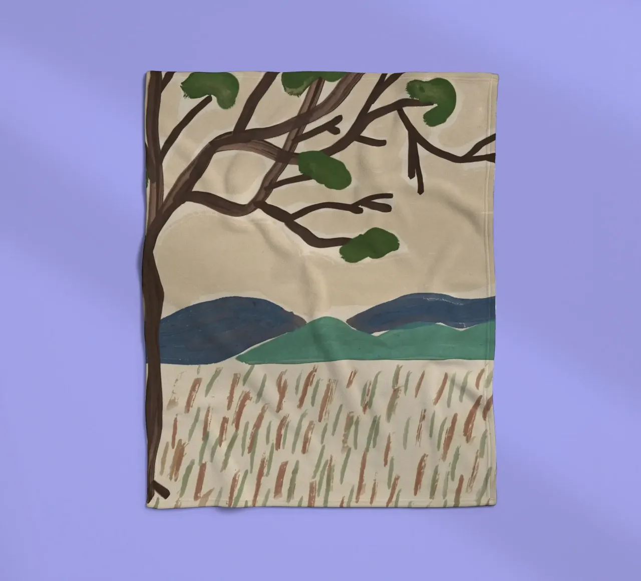 Große Landschaft im japanischen Stil ohne Titel Fleecedecke von Little Dean