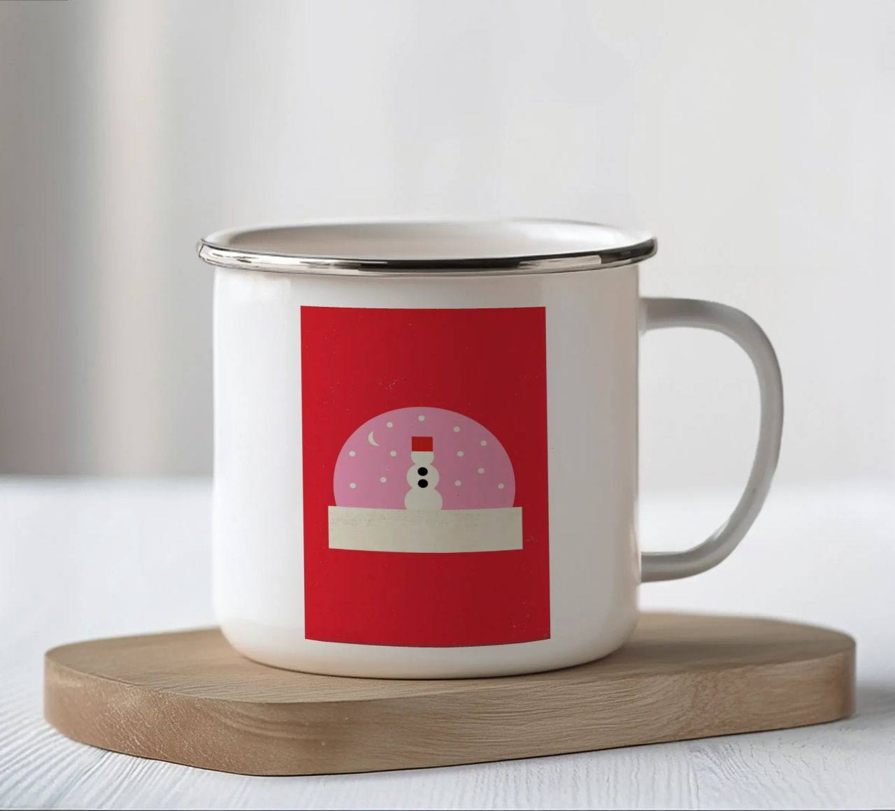 Snowman Snowglobe tazza in smalto da daylight design studio
