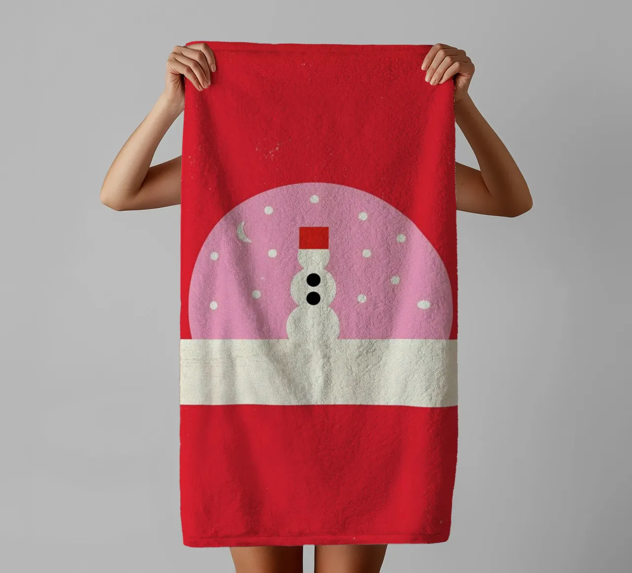 Snowman Snowglobe badhanddoek van daylight design studio