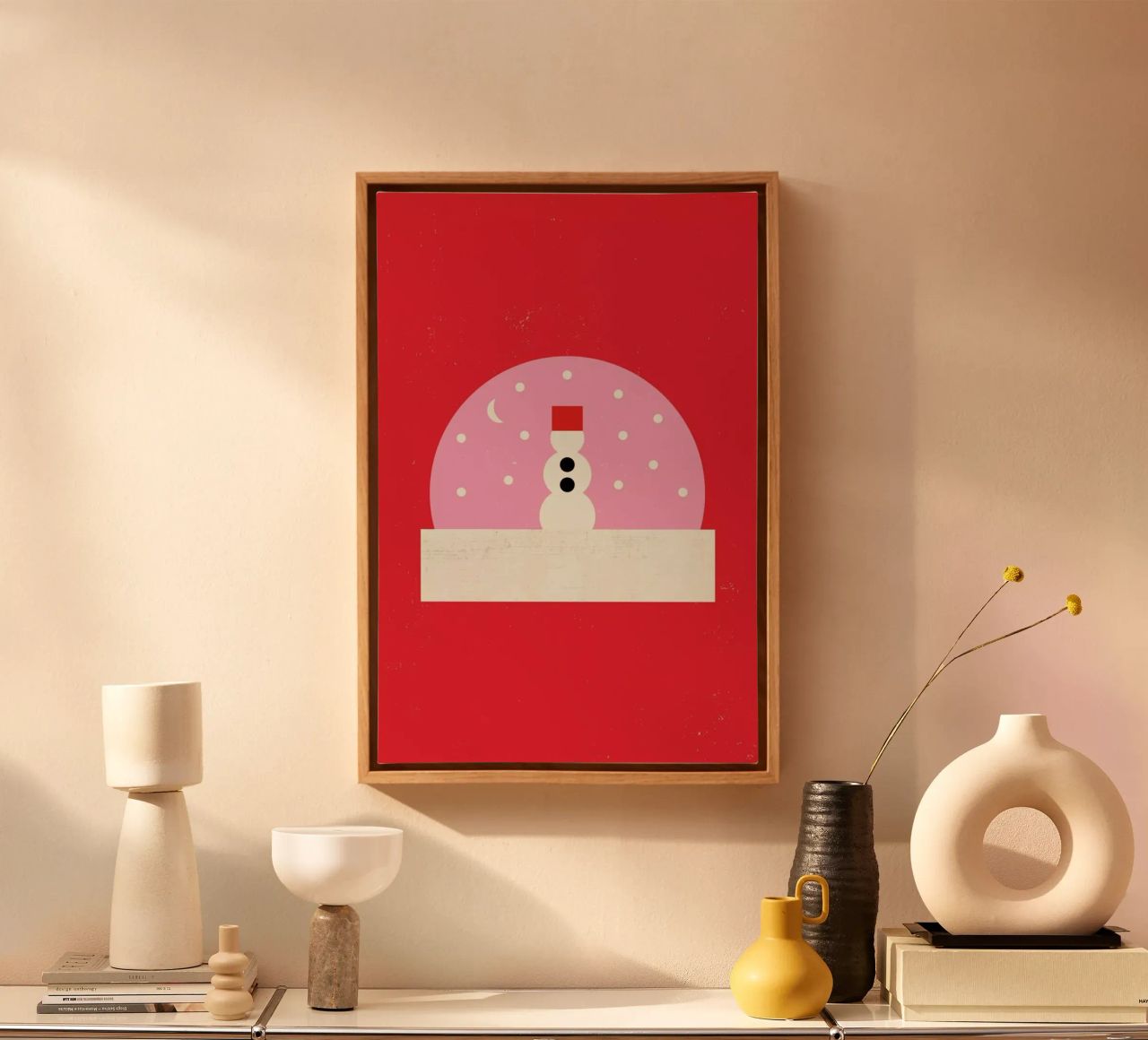 Snowman Snowglobe canvas by daylight design studio