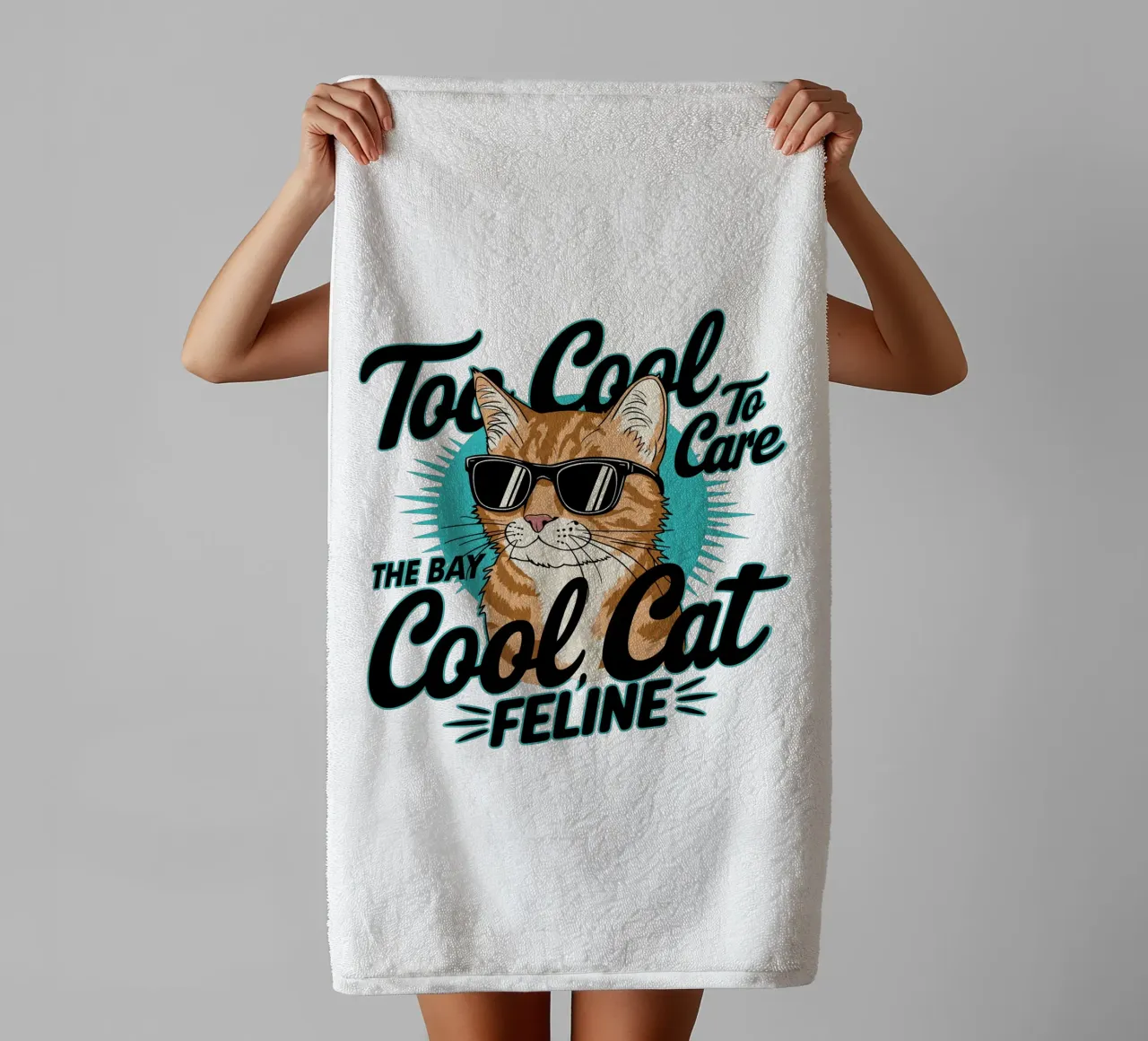 Too Cool To Care, The Bay Cool Cat Feline asciugamano da bagno da edsonramosart
