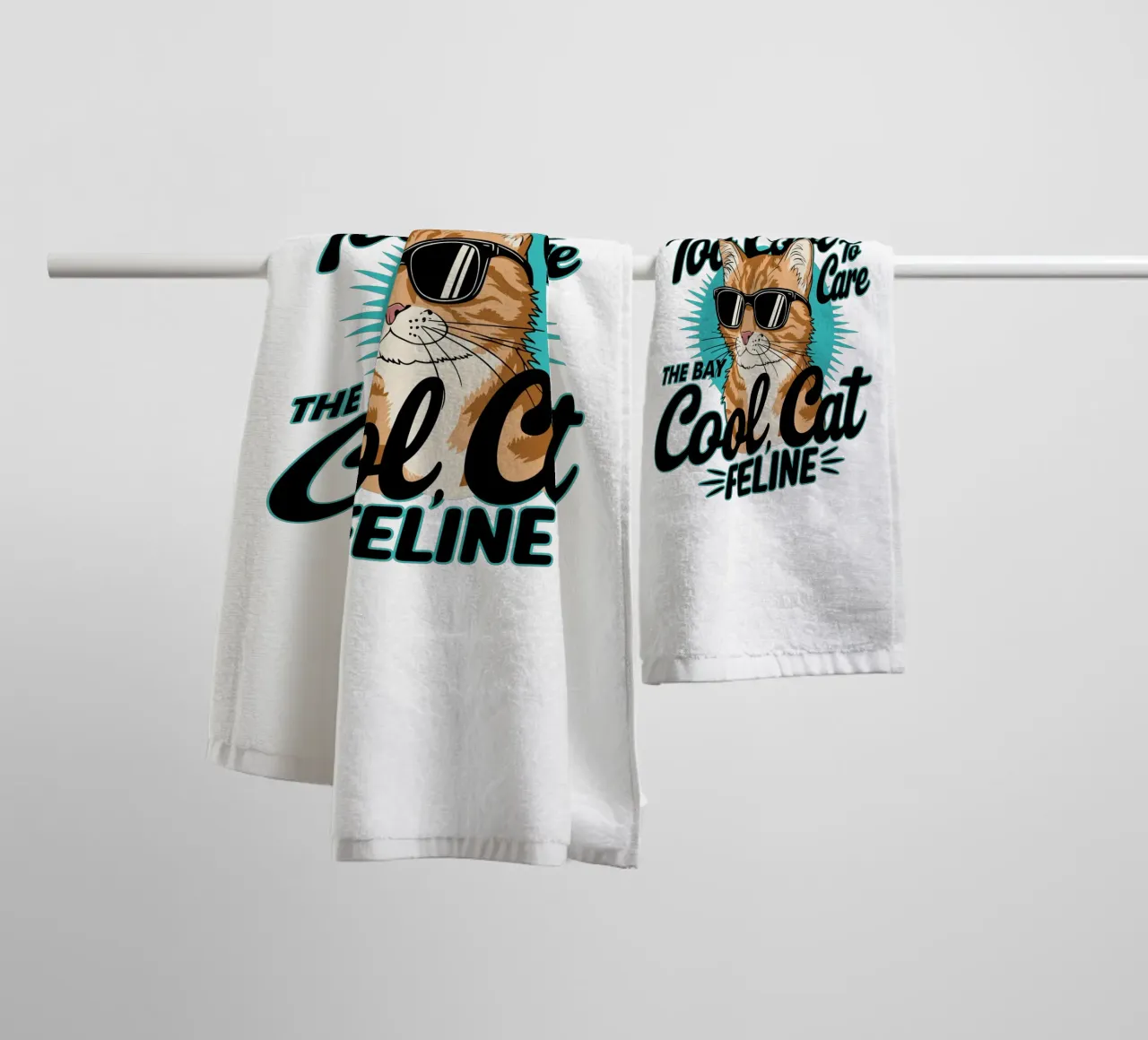 Too Cool To Care, The Bay Cool Cat Feline asciugamano da bagno da edsonramosart