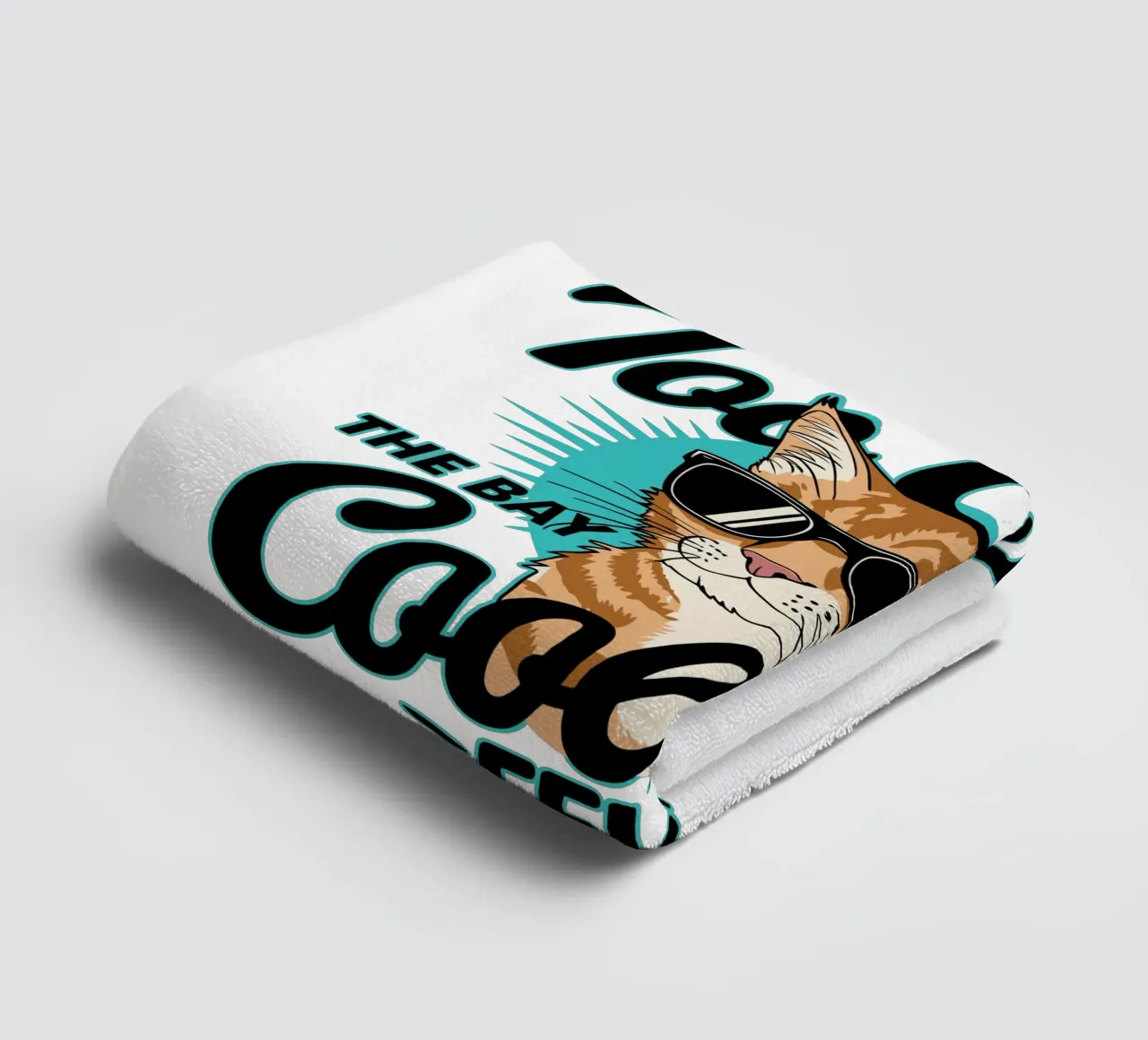 Too Cool To Care, The Bay Cool Cat Feline asciugamano da bagno da edsonramosart