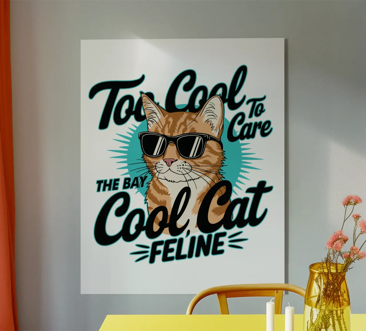 Too Cool To Care, The Bay Cool Cat Feline plexiglass da edsonramosart