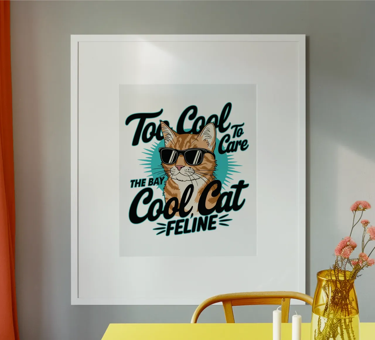 Too Cool To Care, The Bay Cool Cat Feline poster da edsonramosart