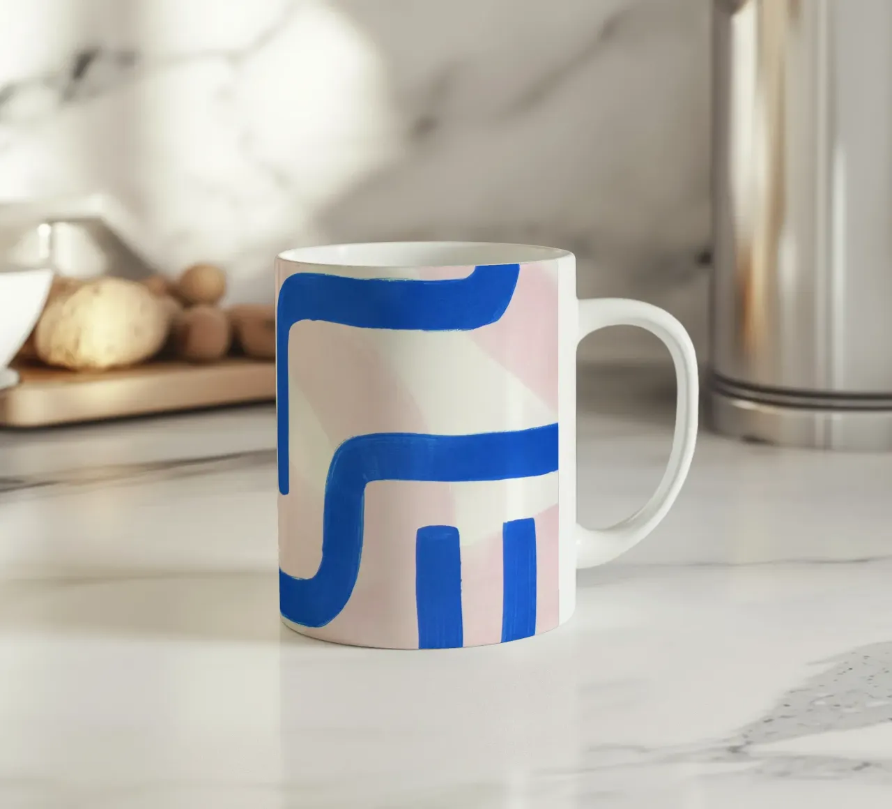 Blue Ways Abstract Painting tazza in ceramica da adrianooliveira
