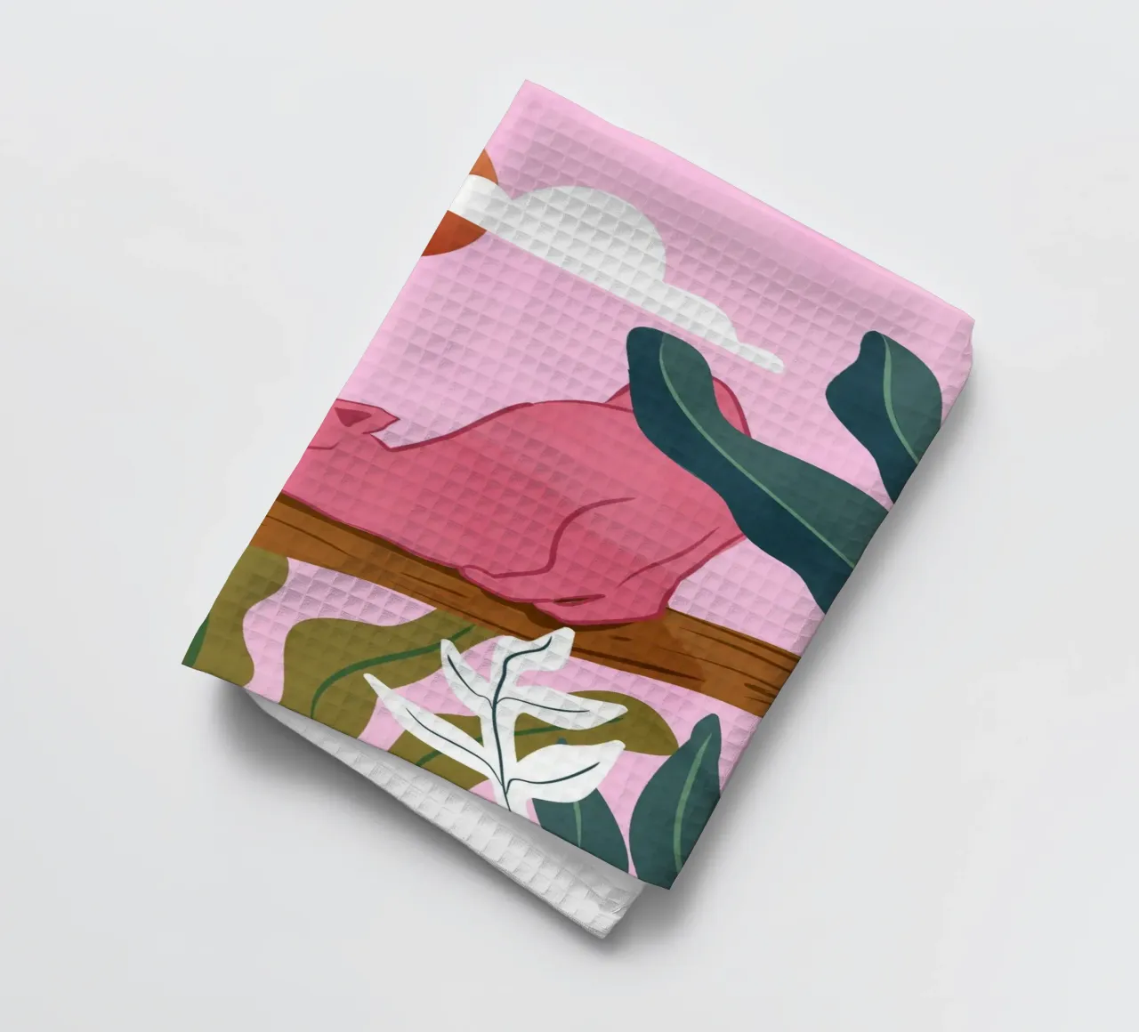 Lazy Stretch tea towel by Kintsugi99