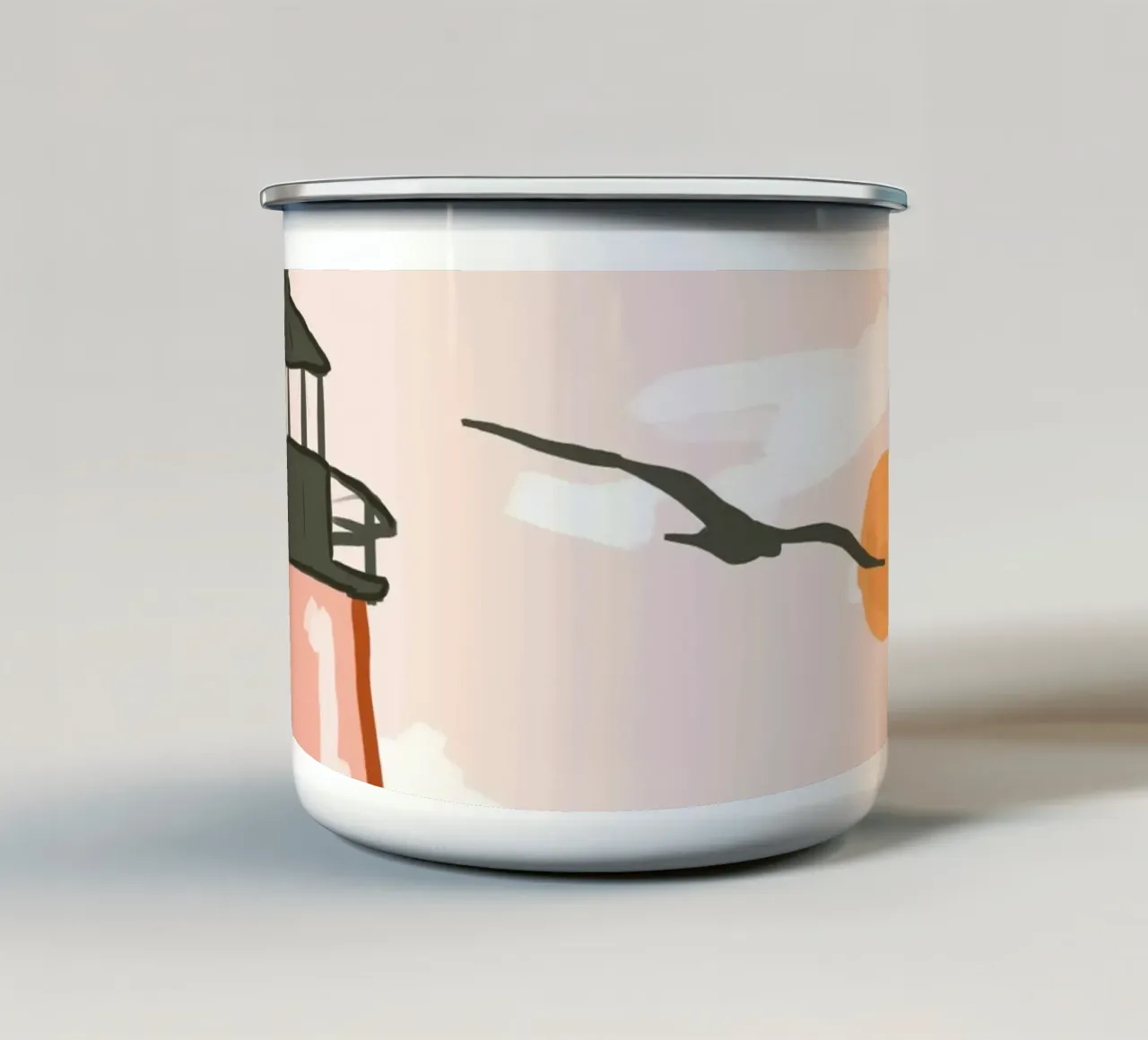 Waar de hemel de zee ontmoet emaille mok van Kintsugi99