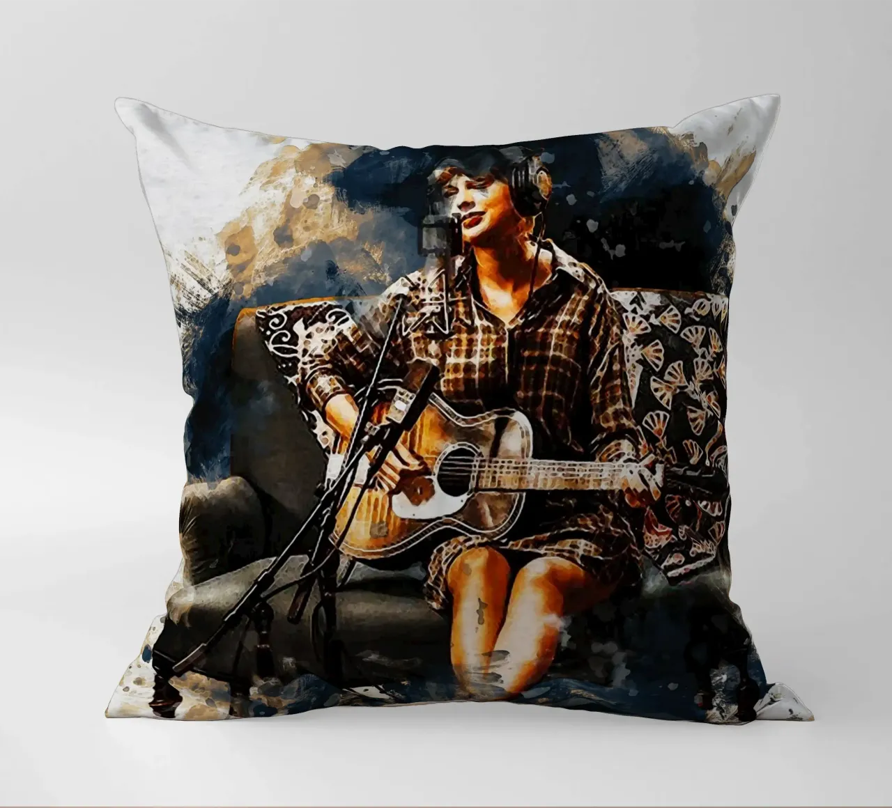 Sbaffo di ritratto Taylor Swift in registrazione cuscino da Gunawan Rb