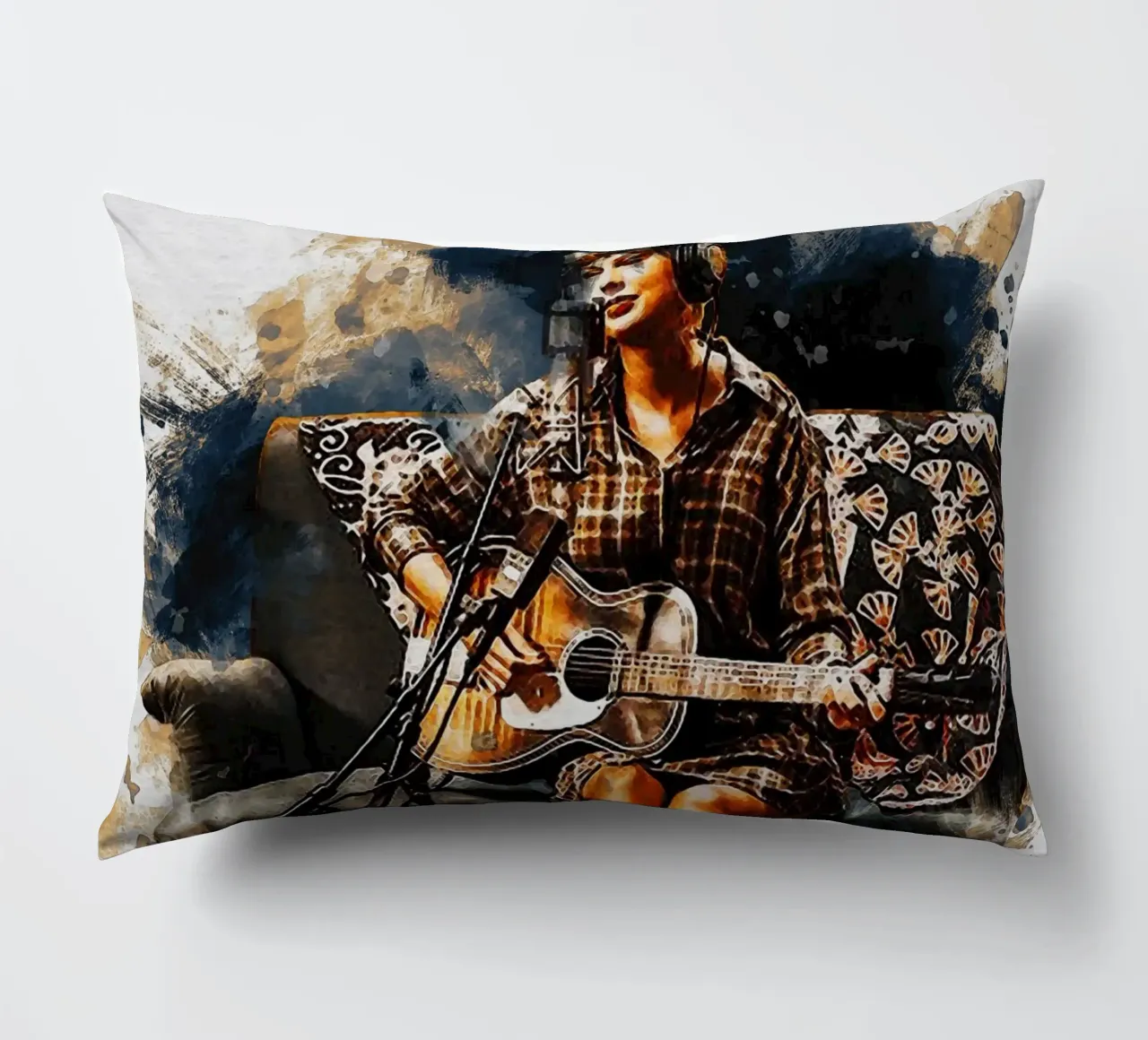 Sbaffo di ritratto Taylor Swift in registrazione cuscino da Gunawan Rb
