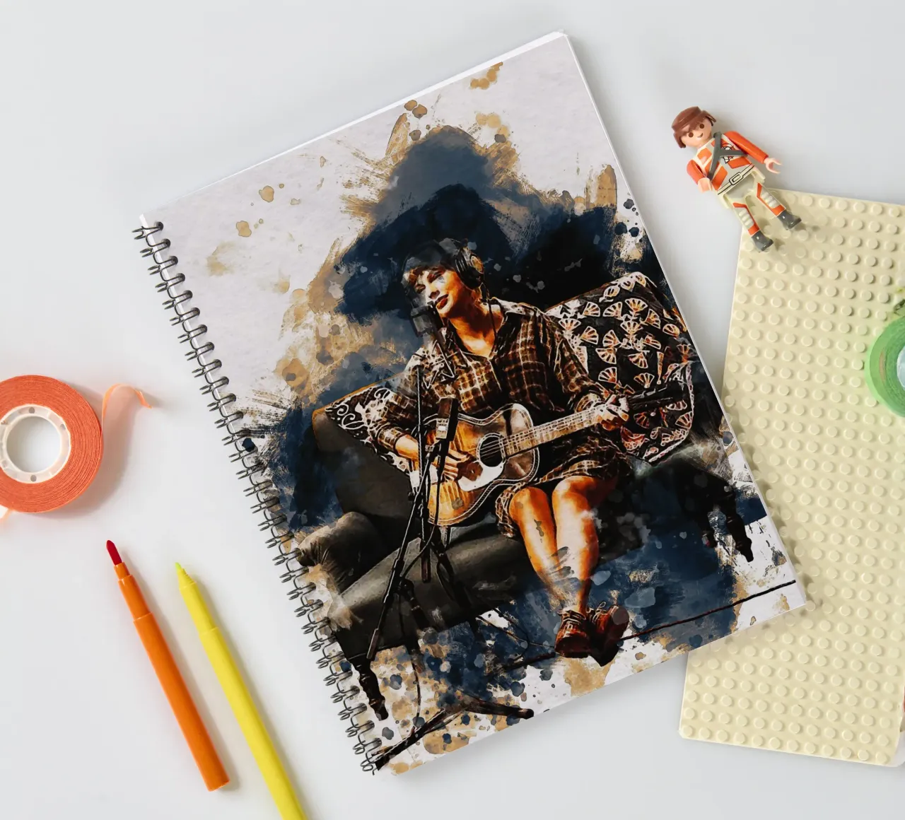 Smudge of Portrait Taylor Swift in Recording spiral notebook by Gunawan Rb
